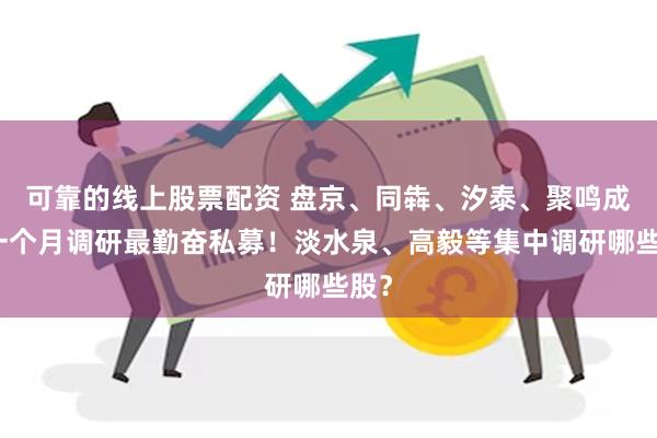 可靠的线上股票配资 盘京、同犇、汐泰、聚鸣成近一个月调研最勤奋私募！淡水泉、高毅等集中调研哪些股？