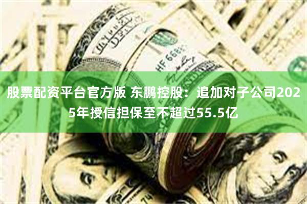 股票配资平台官方版 东鹏控股：追加对子公司2025年授信担保至不超过55.5亿