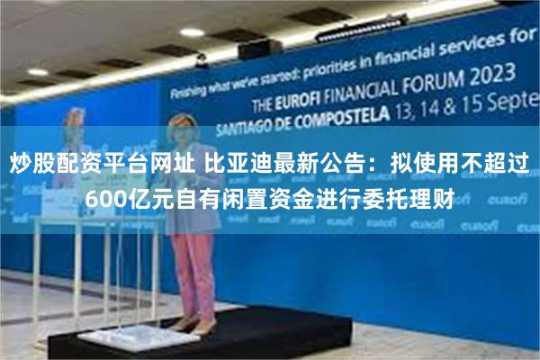 炒股配资平台网址 比亚迪最新公告：拟使用不超过600亿元自有闲置资金进行委托理财
