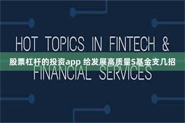 股票杠杆的投资app 给发展高质量S基金支几招