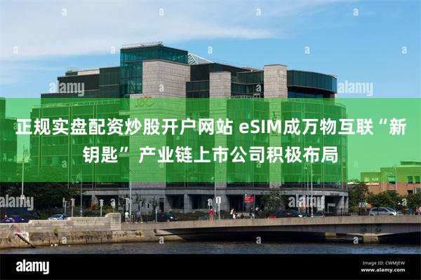 正规实盘配资炒股开户网站 eSIM成万物互联“新钥匙” 产业链上市公司积极布局